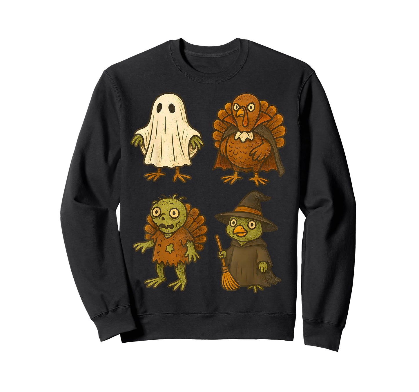 Turkey Ghost Witch Zombie Thanksgiving for Kids Boys Girls T-Shirt