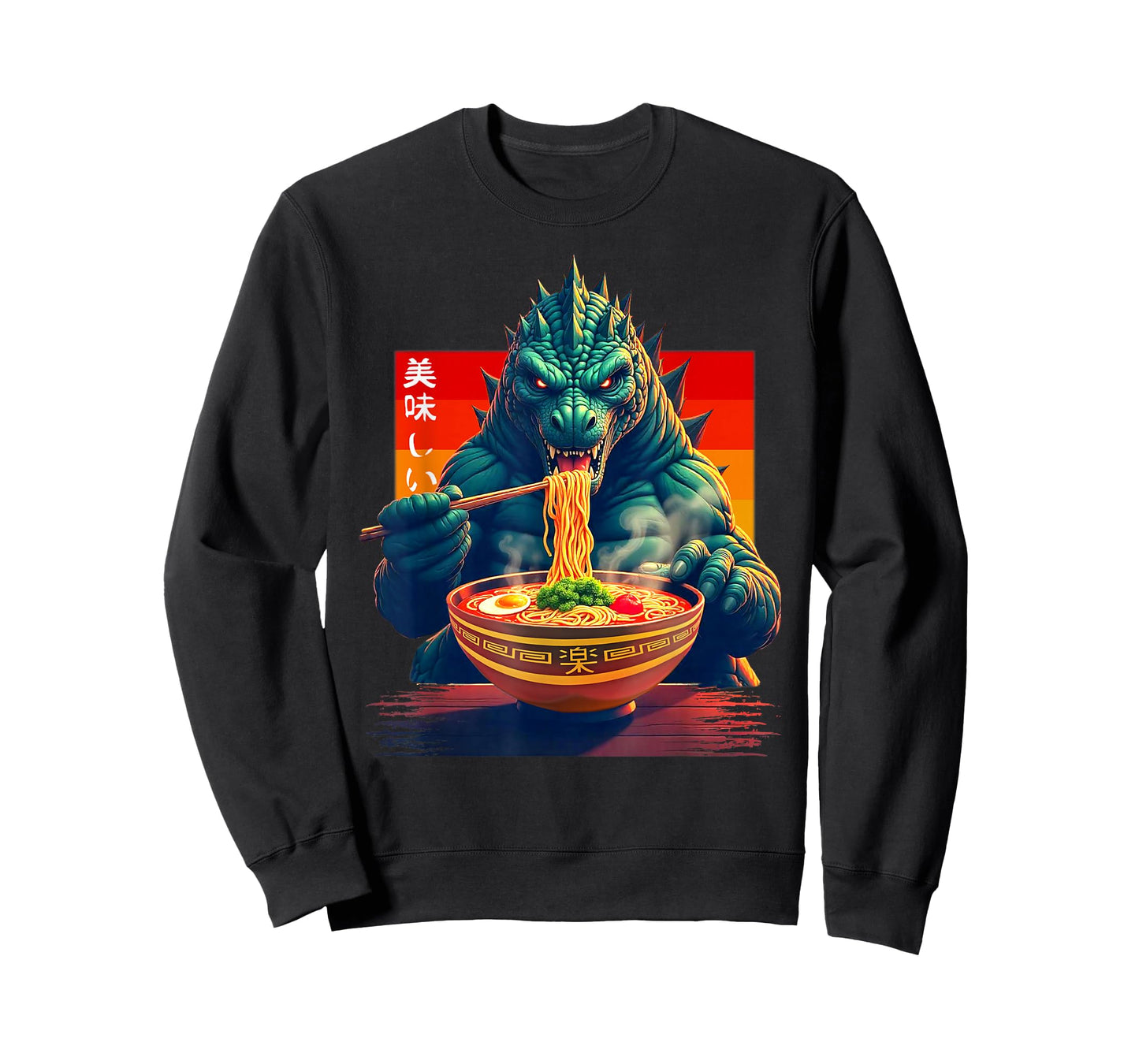 Funny Kaiju Eating Ramen Japanese Monster Lover Birthday T-Shirt