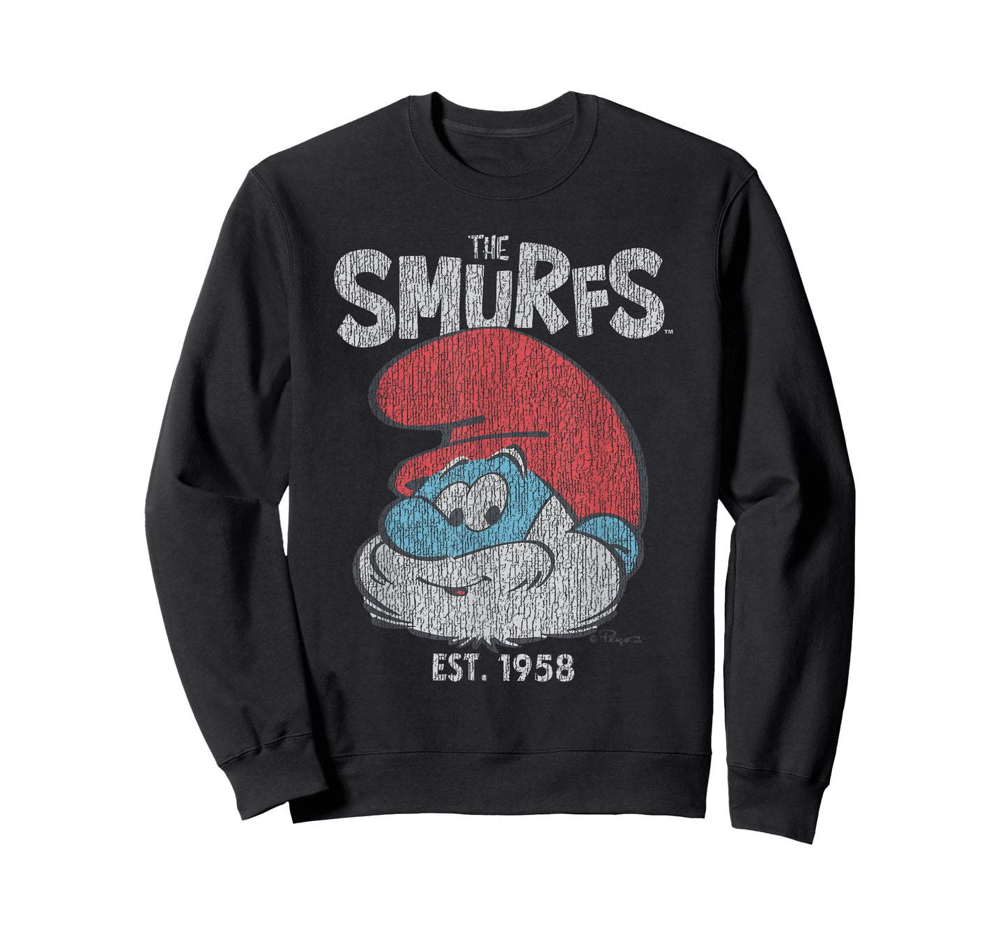 The Smurfs Vintage Papa Smurf Est. 1958 Retro Cartoon T-Shirt