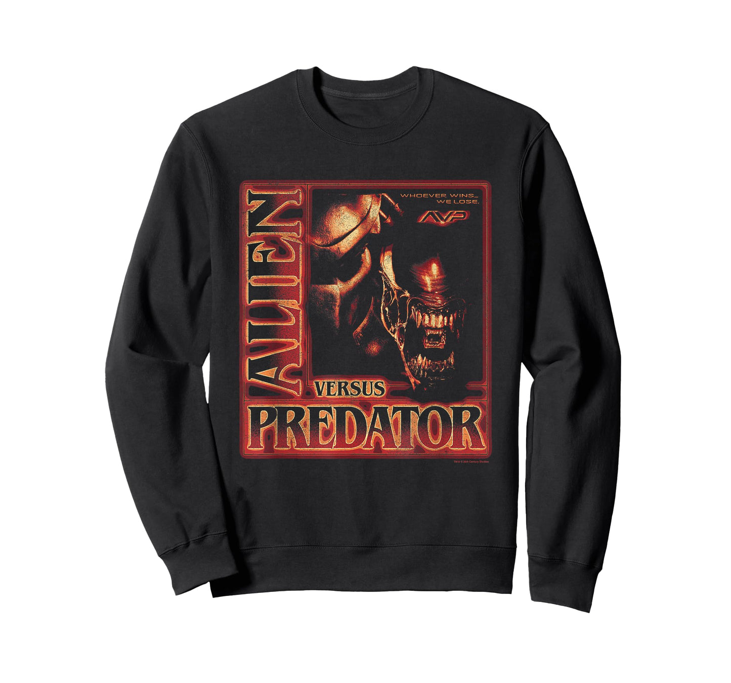 Alien Vs Predator Whoever Wins We Lose Vintage Chest Poster T-Shirt