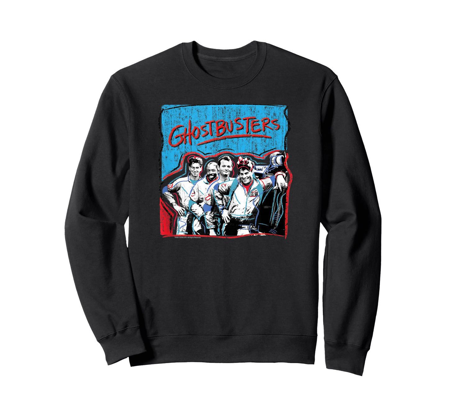 Ghostbusters Graffiti Blue & Red Cast Photo Retro Movie T-Shirt