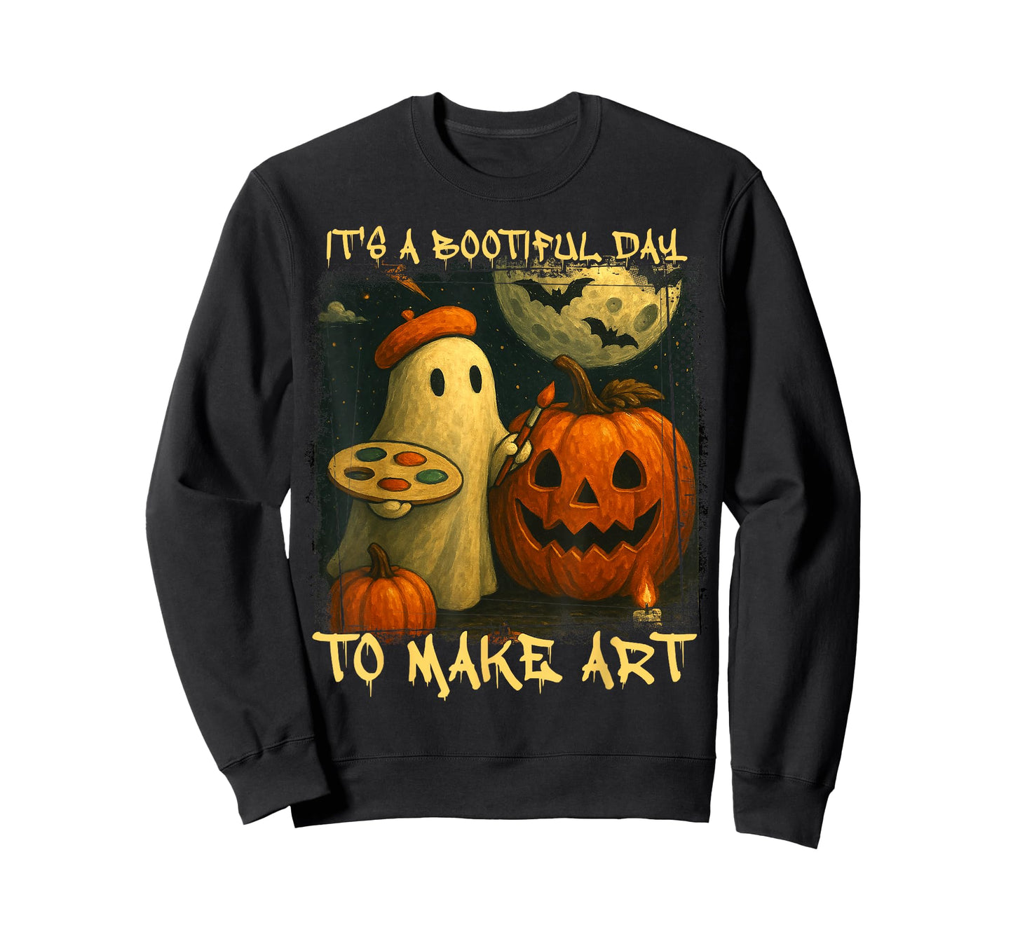 Groovy It's A Bootiful Day to Make Art Halloween Art Teacher T-Shirt