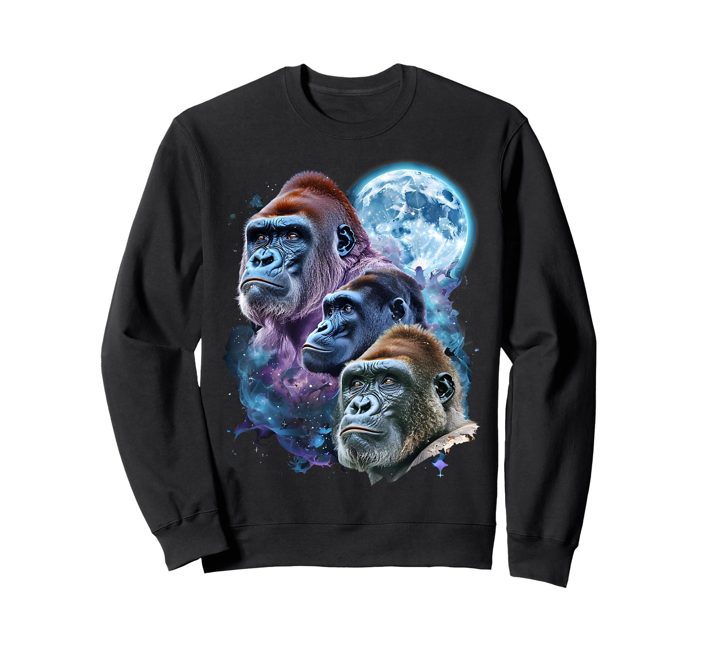 3 Moon Gorilla Funny Great Ape Art Cool Primate Animal Lover T-Shirt