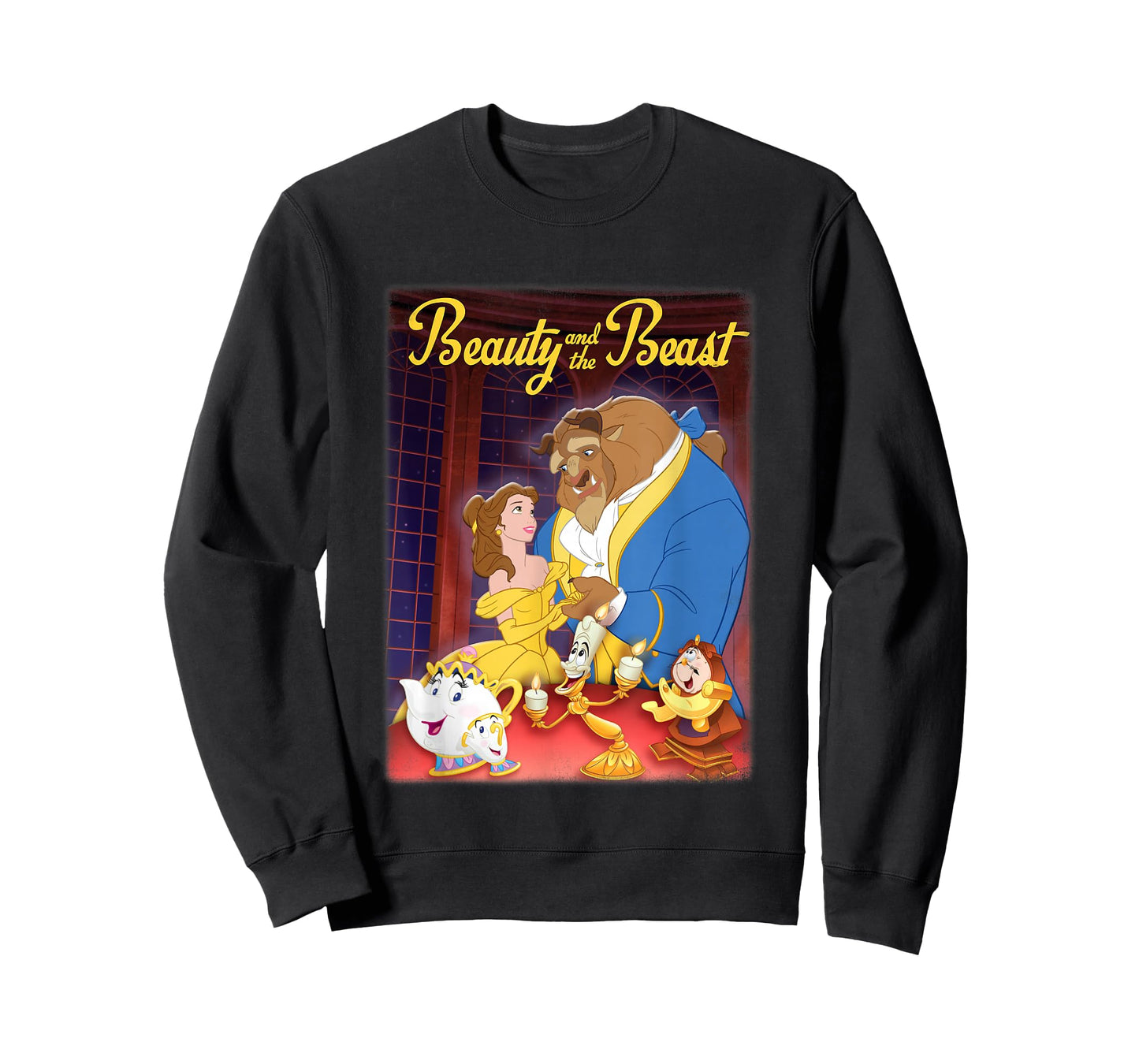 Disney Beauty and The Beast Distressed Movie Poster T-Shirt