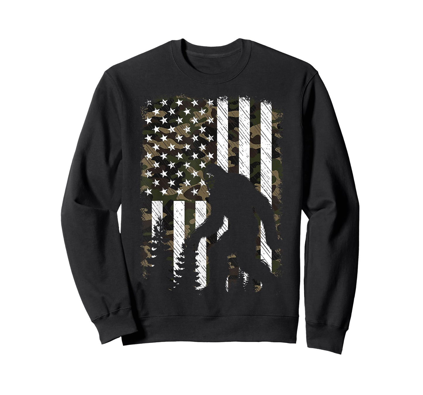 Patriotic Bigfoot Desert Camo American USA Flag Camouflage T-Shirt