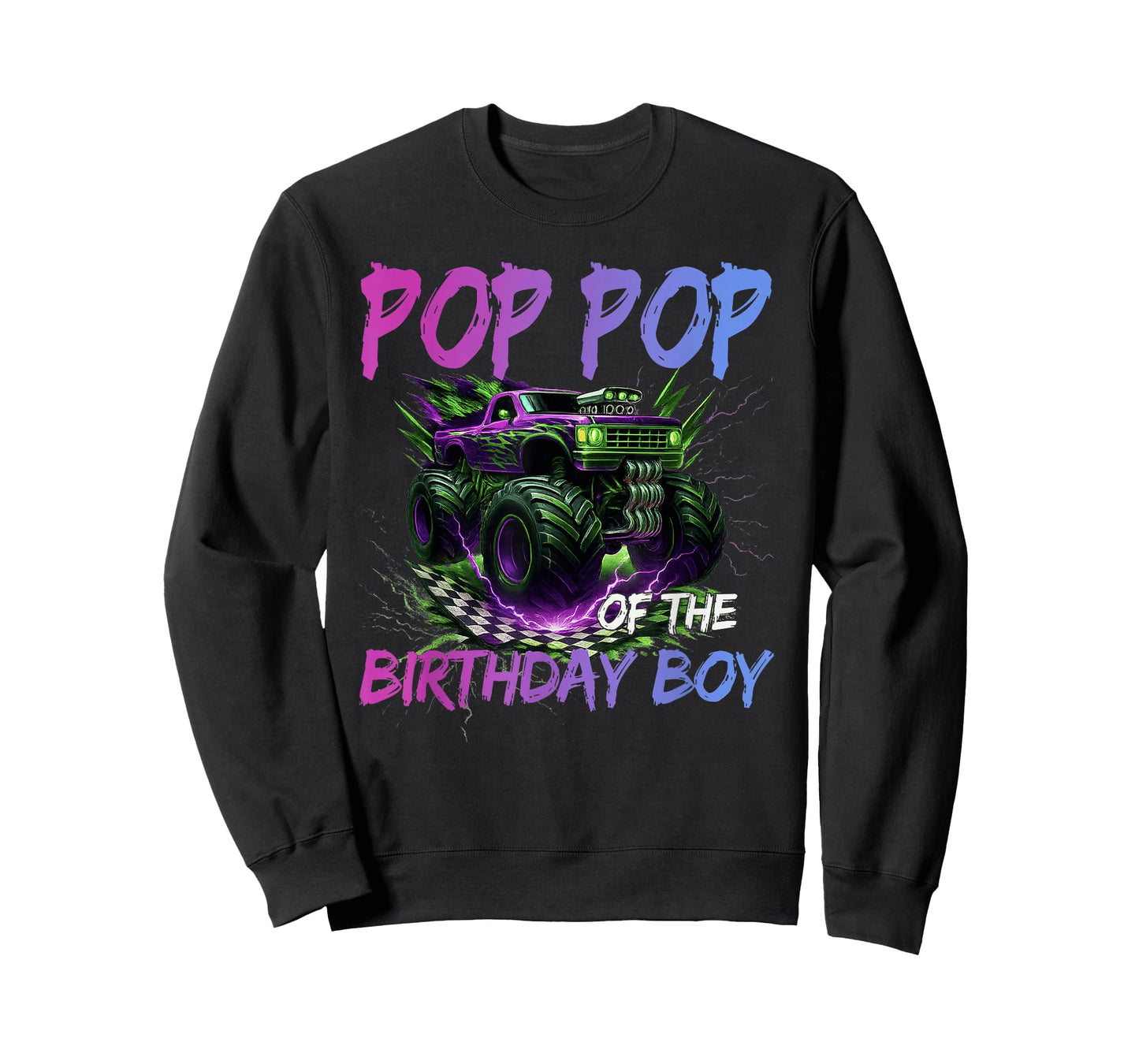 Pop Pop of The Birthday Boy Monster Truck Birthday T-Shirt