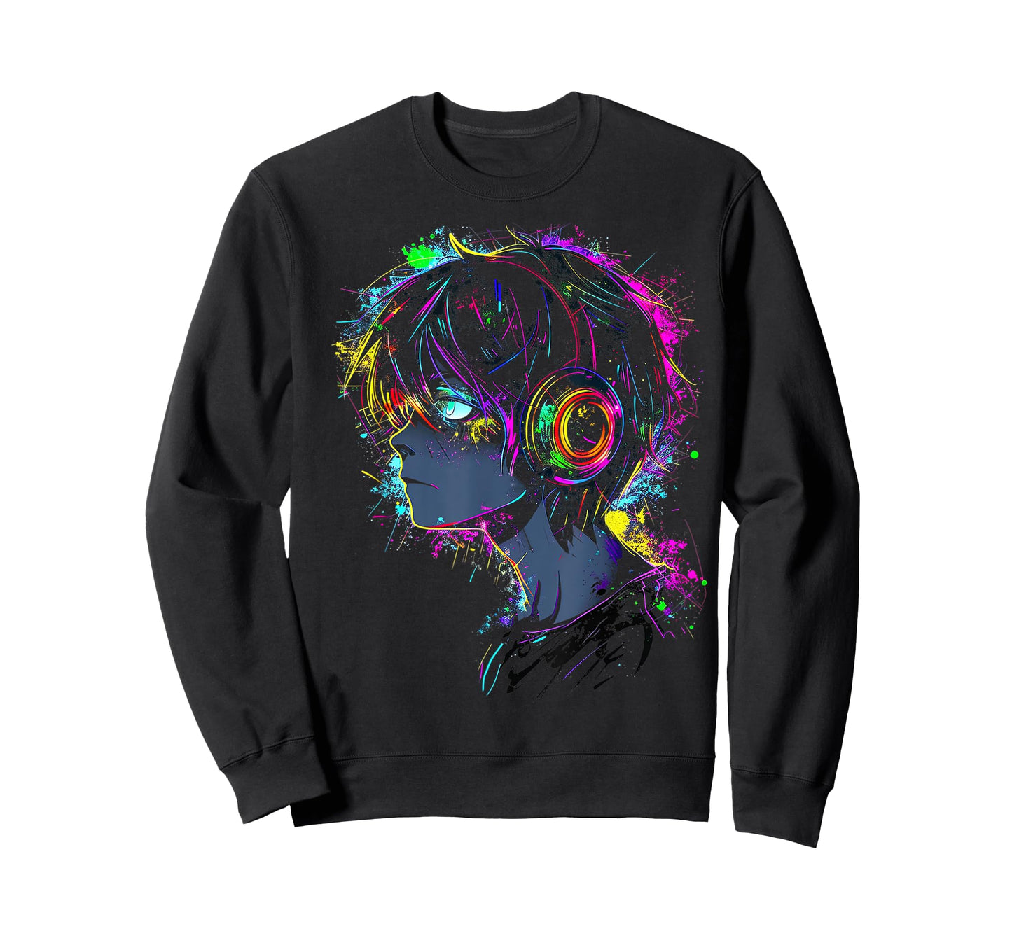 Anime Manga Graphic Headphone Illustration Anime T-Shirt