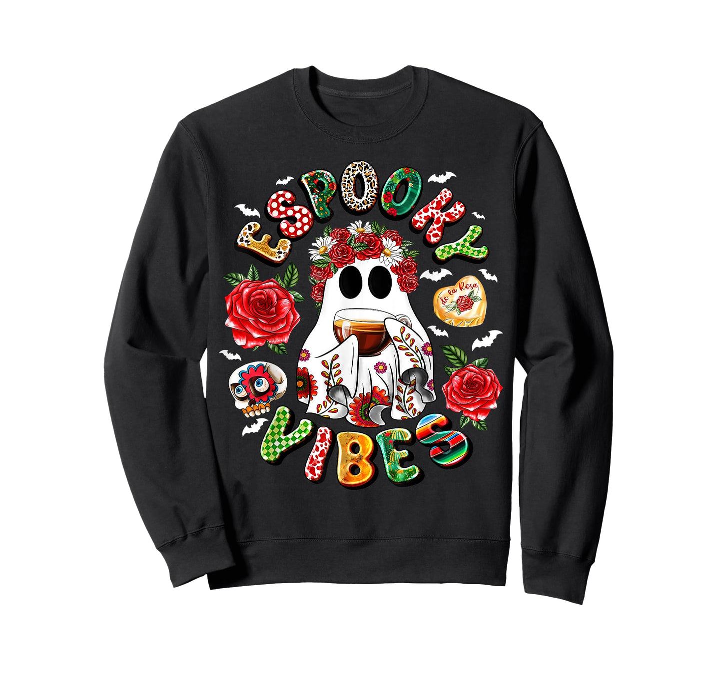 Mexican Ghost Espooky Vibes Pantasmas Conchas And Cucuys T-Shirt
