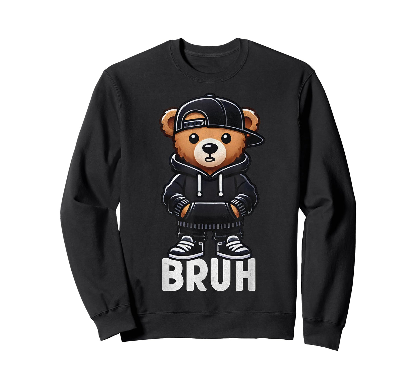 Funny Bruh Meme Hip Hop Teddy Bear Teenager Boys Teen Saying T-Shirt