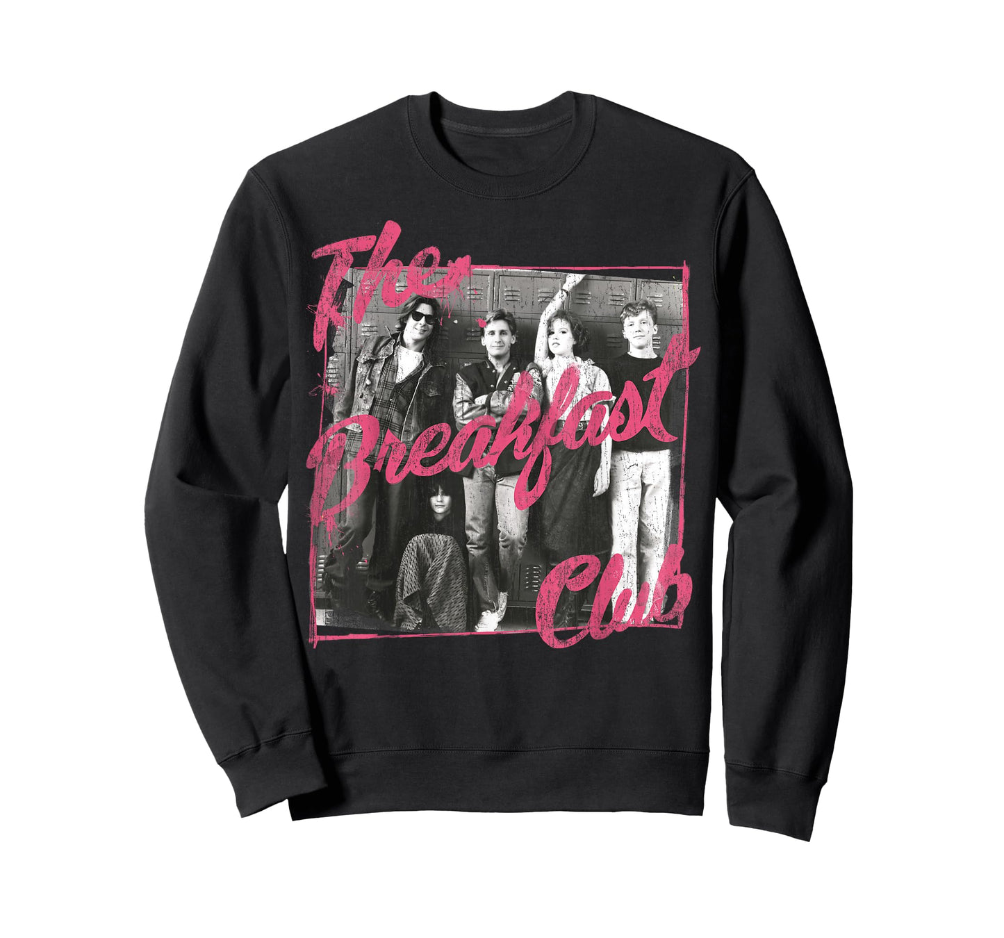 Breakfast Club Pink Text Group Photograph T-Shirt Small