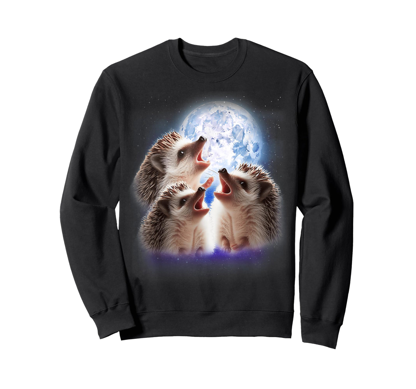 3 Hedgehogs Howling At The Moon Funny Hedgehog Animal Lover T-Shirt