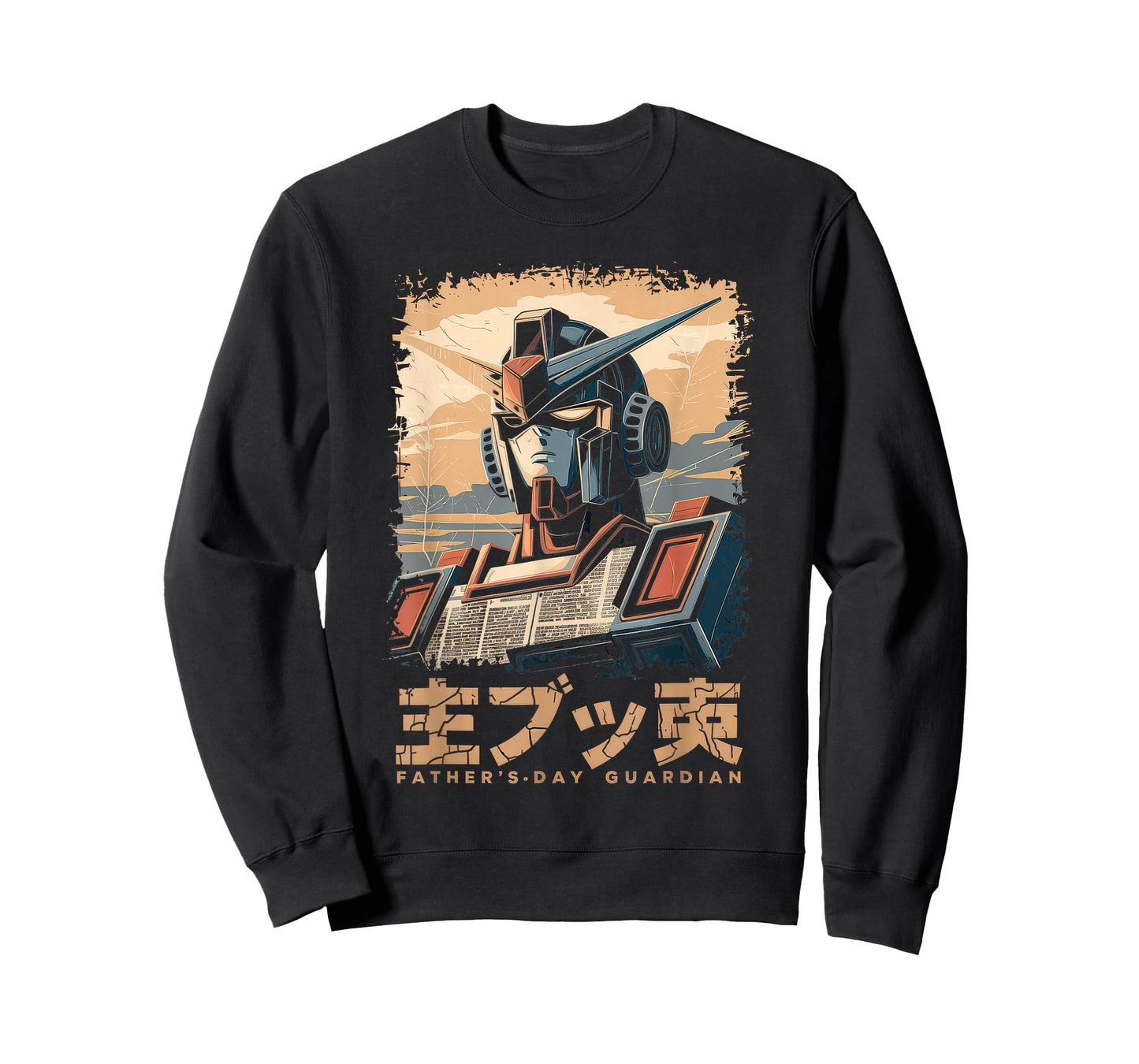 Mecha Tshirt Japanese Mecha Robot Head Anime Art Ukiyo-E T-Shirt