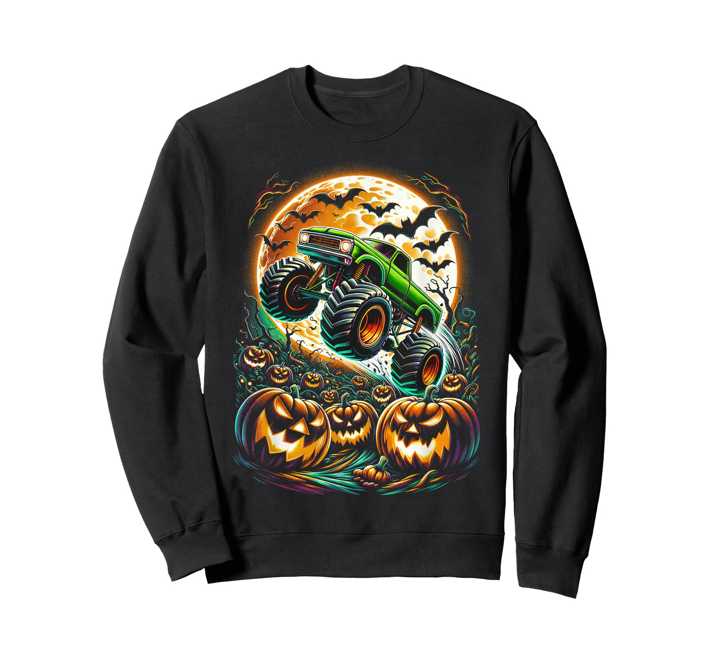 Halloween Monster Truck Jack O Lantern Boy Trick Treat T-Shirt