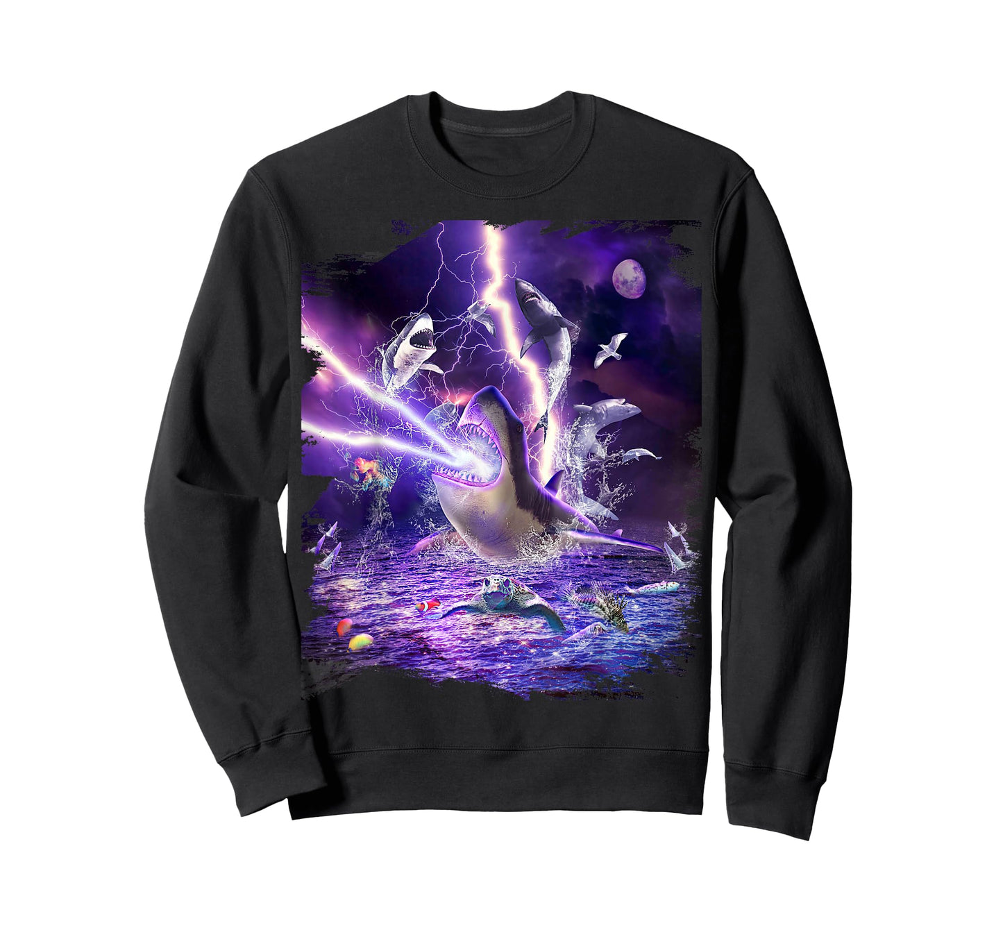 Lightning Shark Sharks Funny T-Shirt