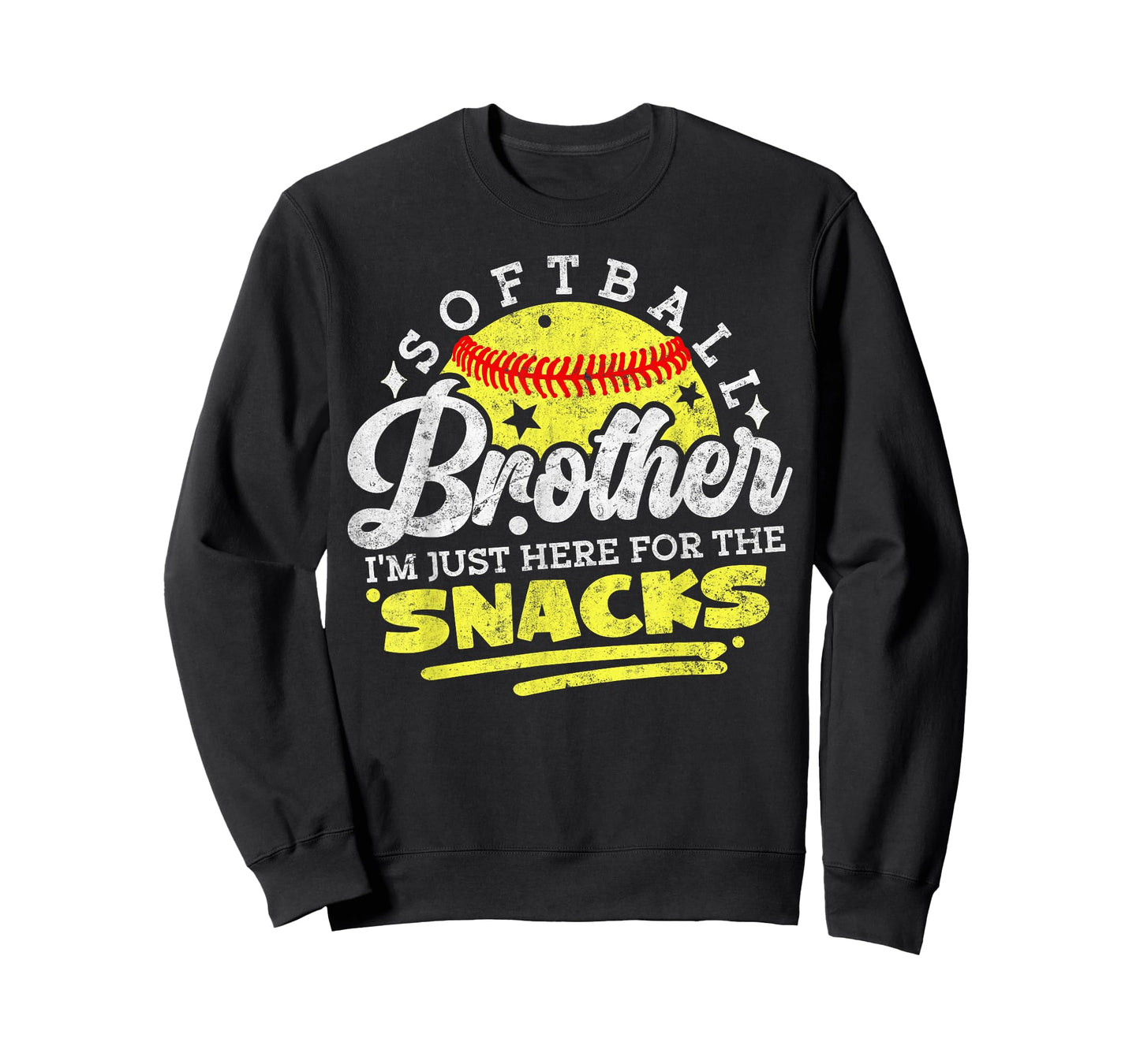 Softball Brother I'm Just Here for The Snacks Funny Retro T-Shirt