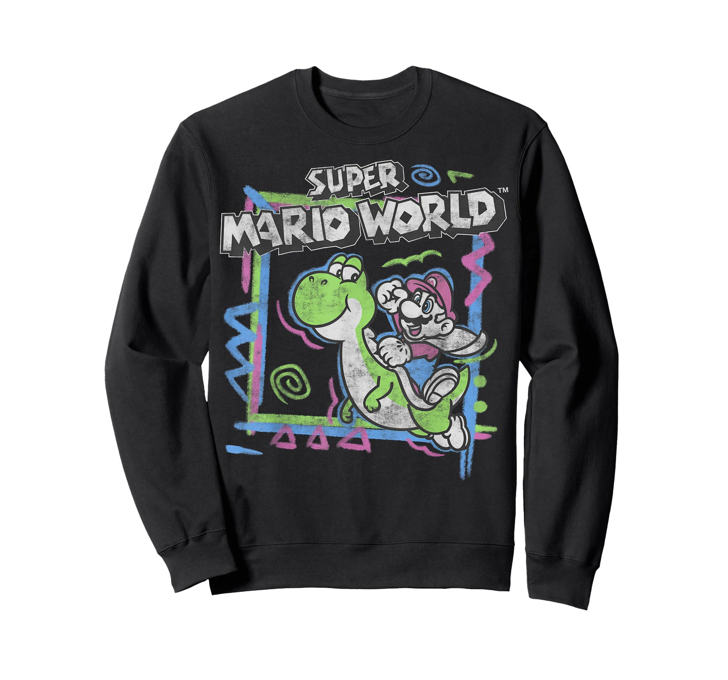 Super Mario World 90's Neon Abstract Nintendo Yoshi Ride T-Shirt
