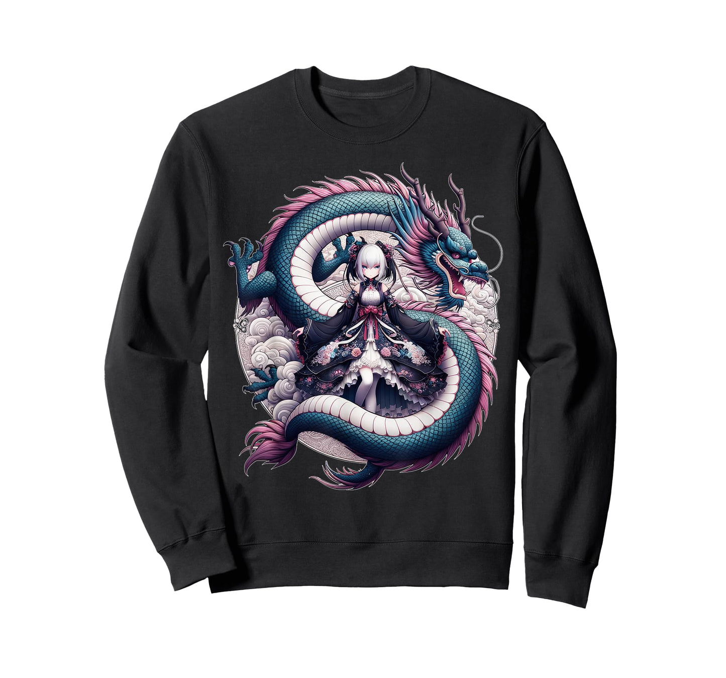 Anime Girl Gothic Waifu Japanese Kawaii Pastel Otaku Dragon T-Shirt