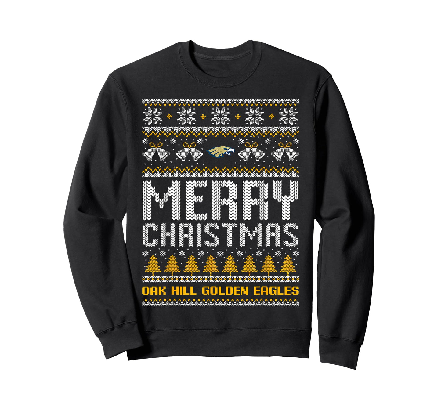 Oak Hill Golden Eagles Logo Merry Christmas Ugly Sweater HS T-Shirt