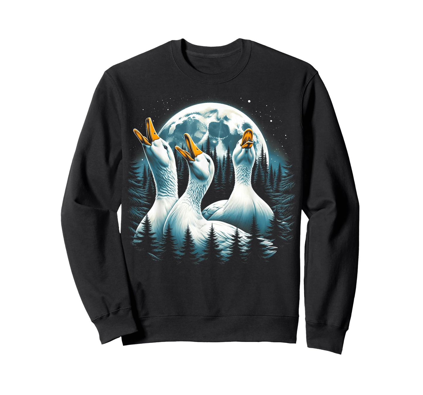 3 Ducks Howling At The Moon Wolf Animal T-Shirt
