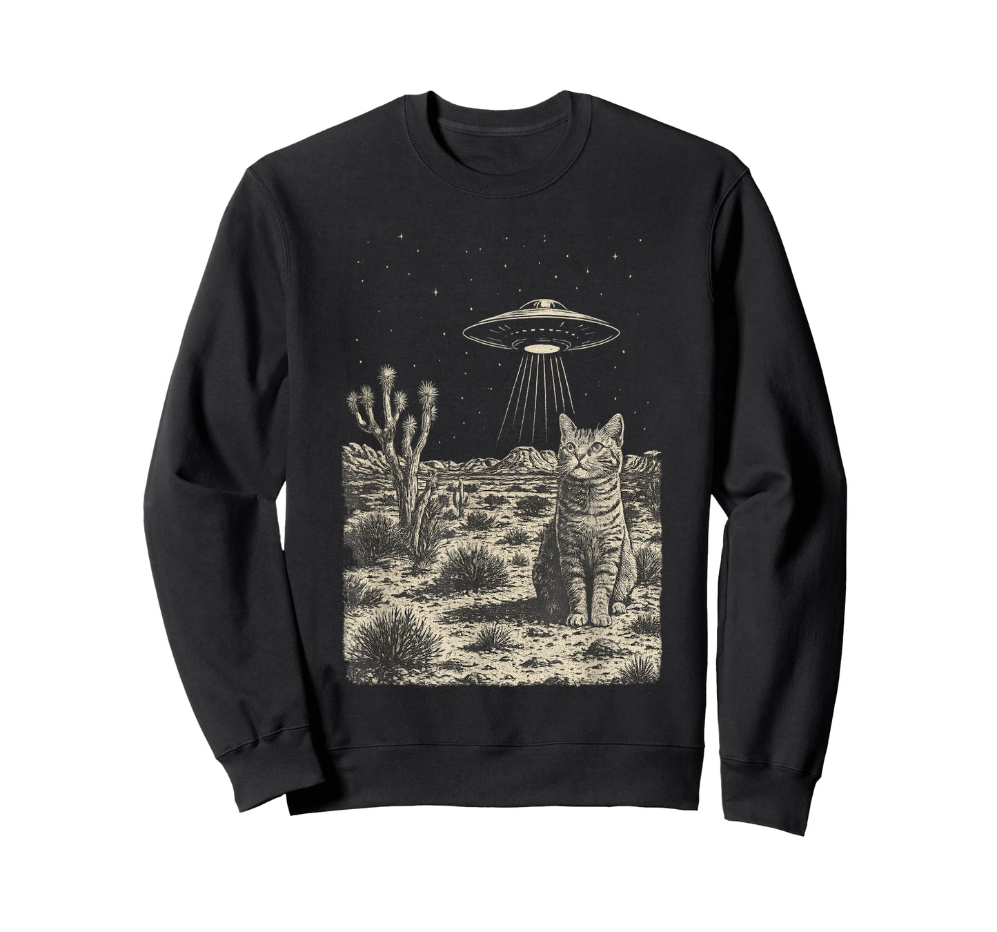 UFO Cat Cowboy Desert Alien Cat Cowboy Rodeo Western T-Shirt