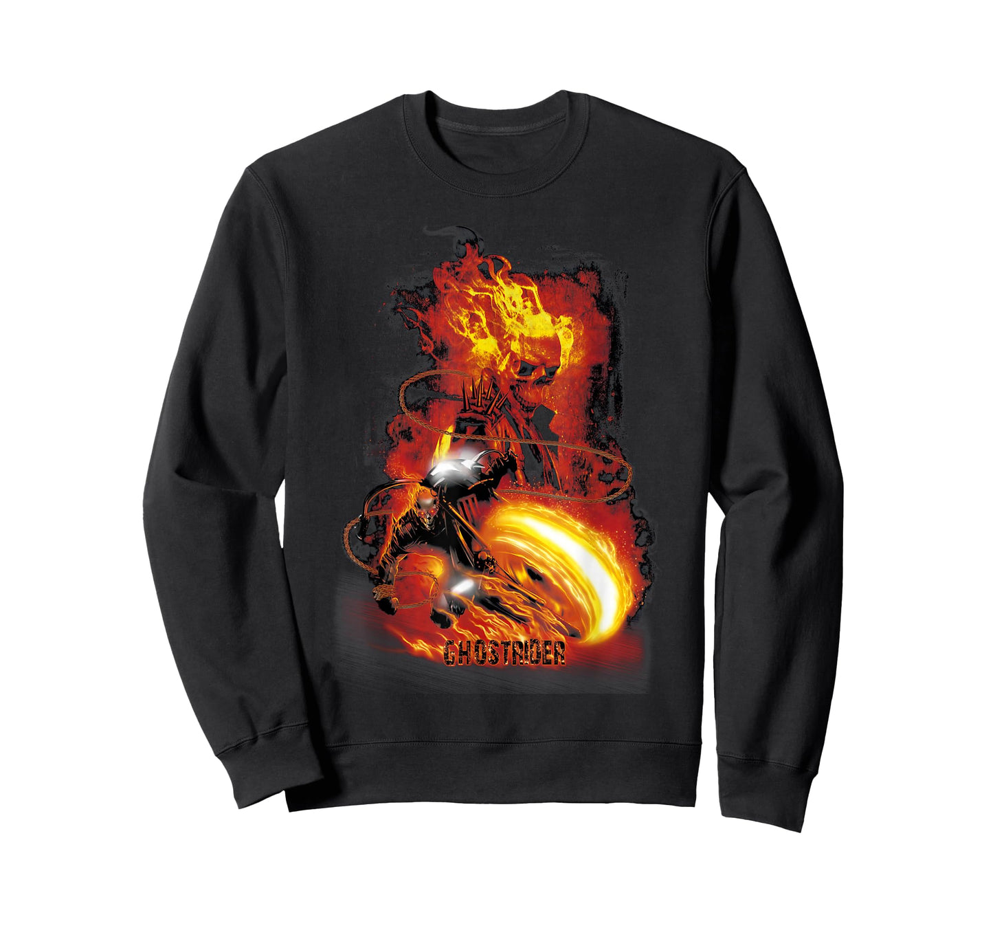 Marvel Ghost Rider Fire & Fury Motorcycle Flames T-Shirt