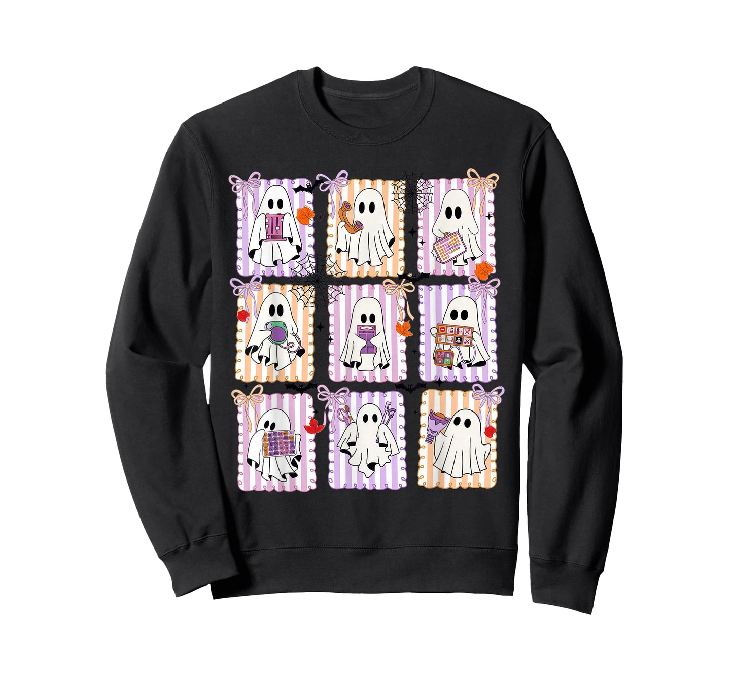 Retro SLP Ghost Halloween Speech Therapy Coquette Bow T-Shirt