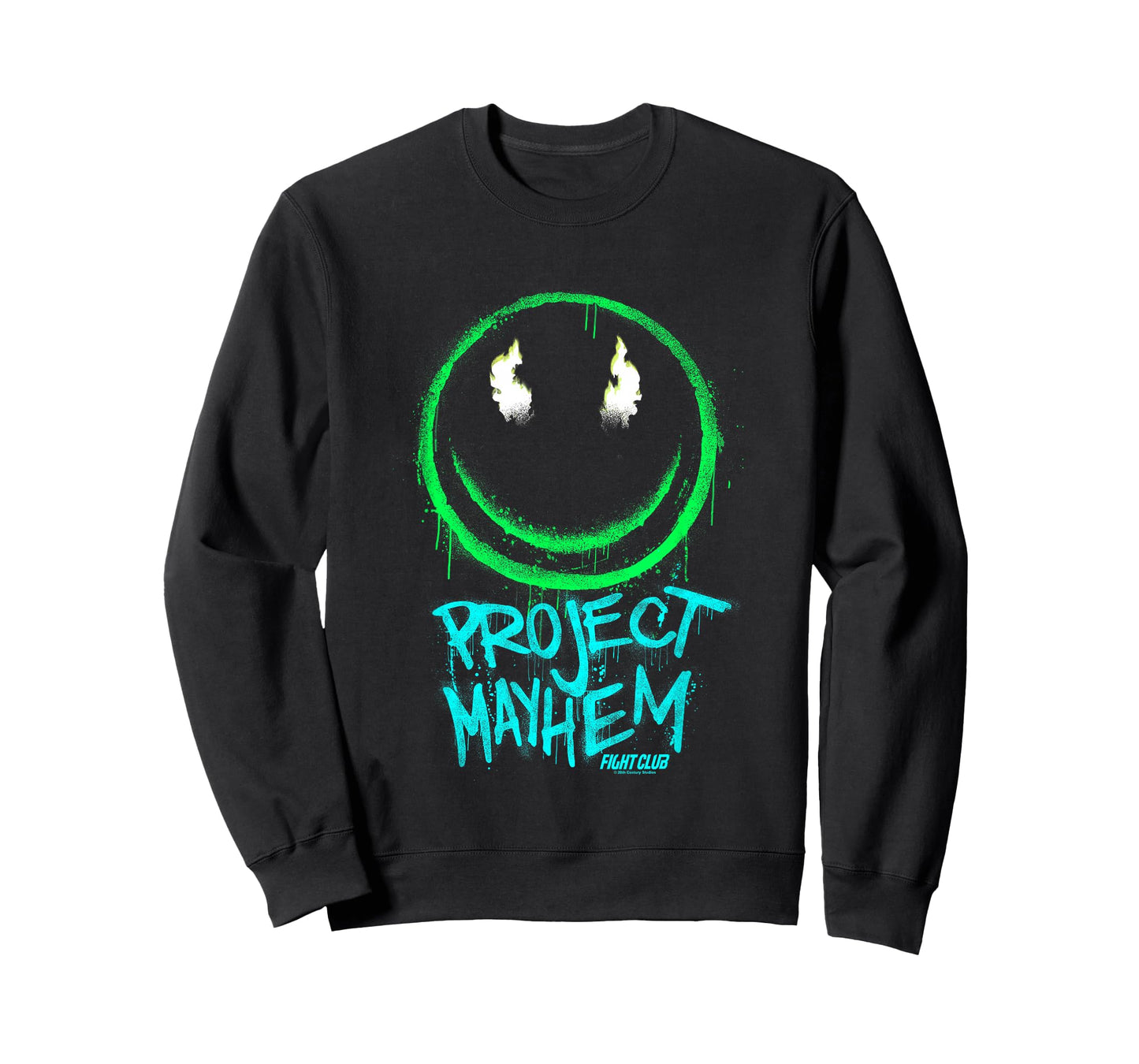 Fight Club Project Mayhem Smiley Face Spray Paint Neon Logo T-Shirt