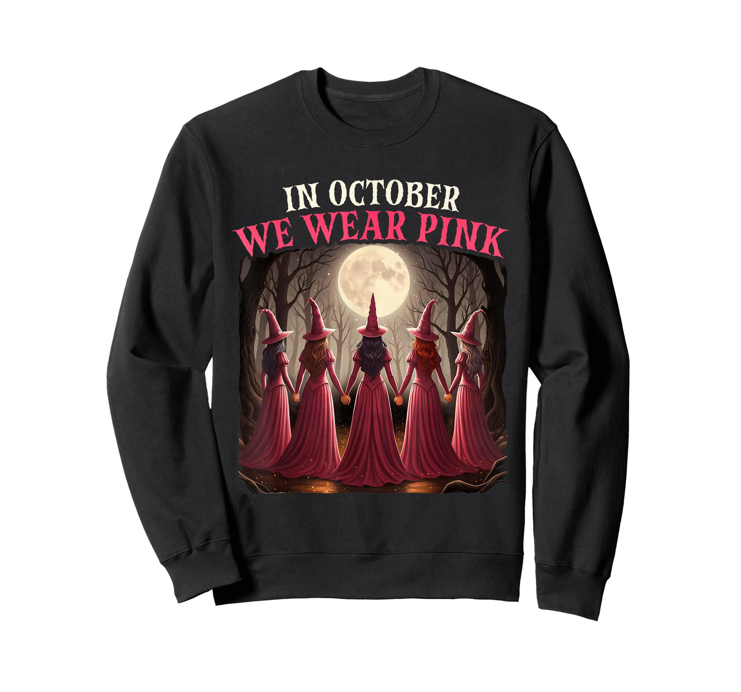 in October We Wear Pink - Halloween Breast Cancer Awerness T-Shirt