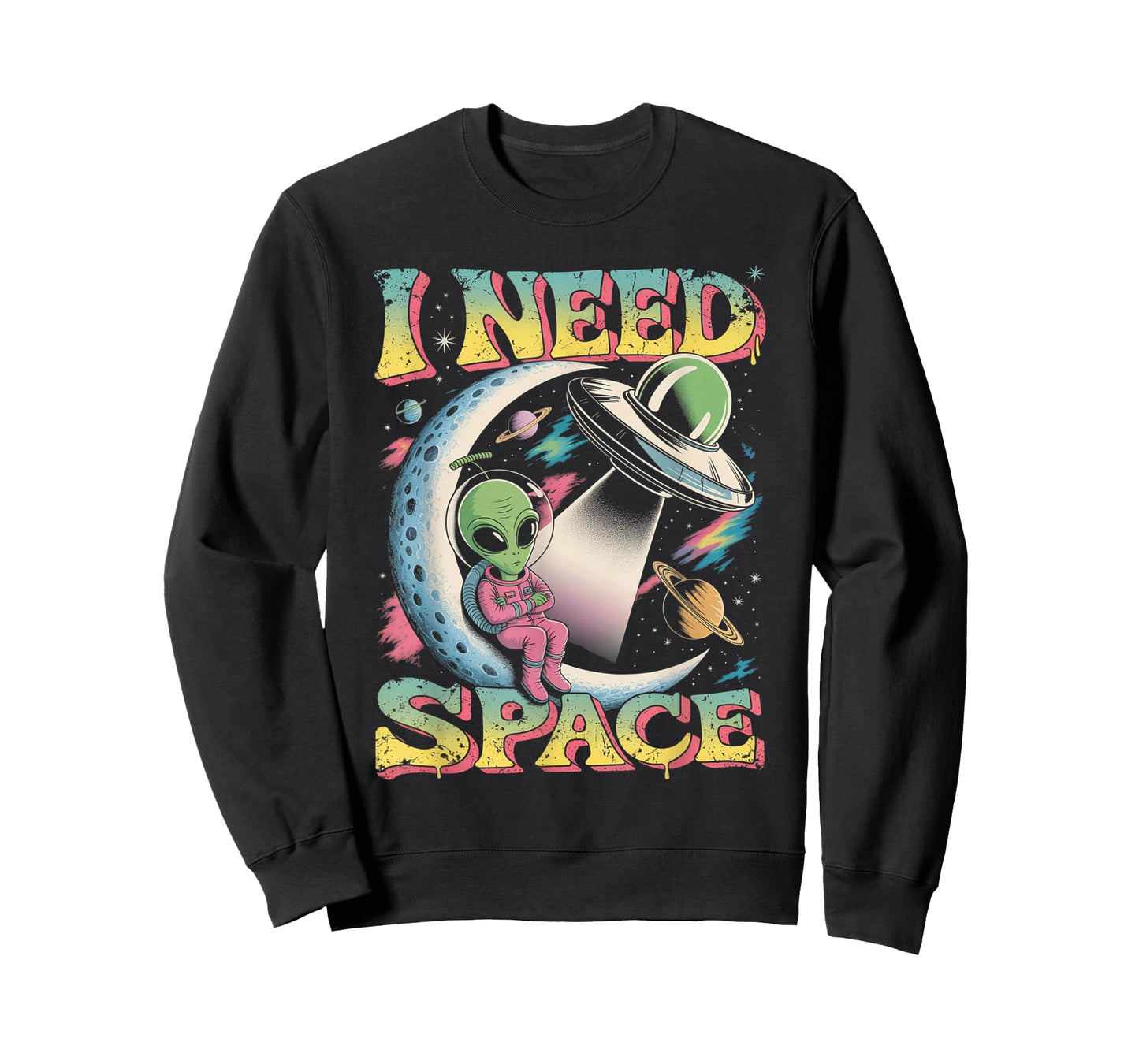 I Need Space Astronomy Alien Retro T-Shirt