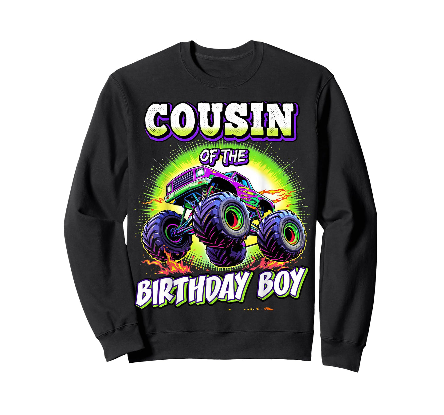 Cousin of the Birthday Boy Monster Truck Birthday Party T-Shirt