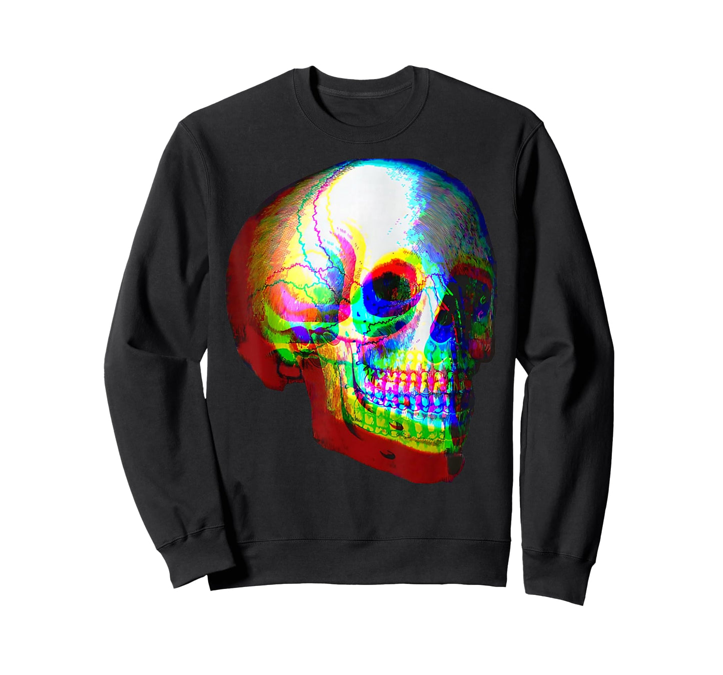 Skull Trippy Vaporwave Halloween Techno Rave EDM Music Party T-Shirt