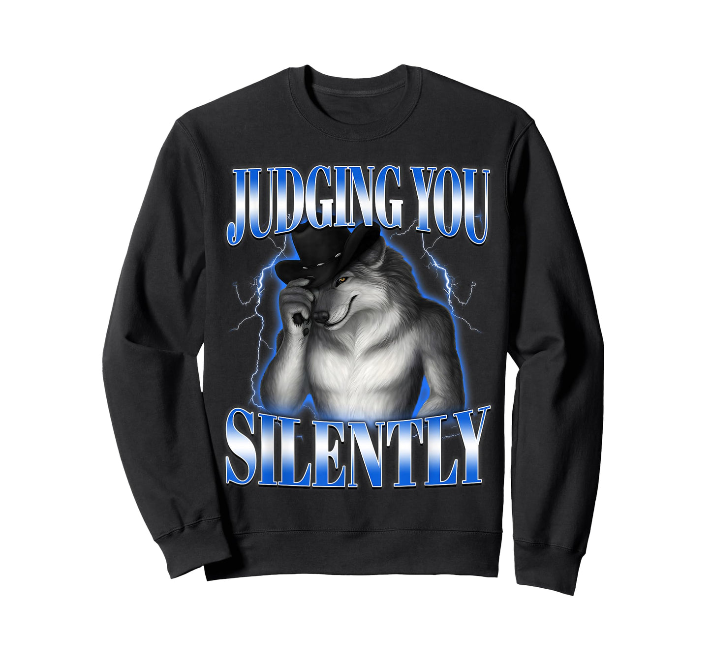 Judging You Silently Funny Alpha Wolf Unhinged Meme Brainrot T-Shirt