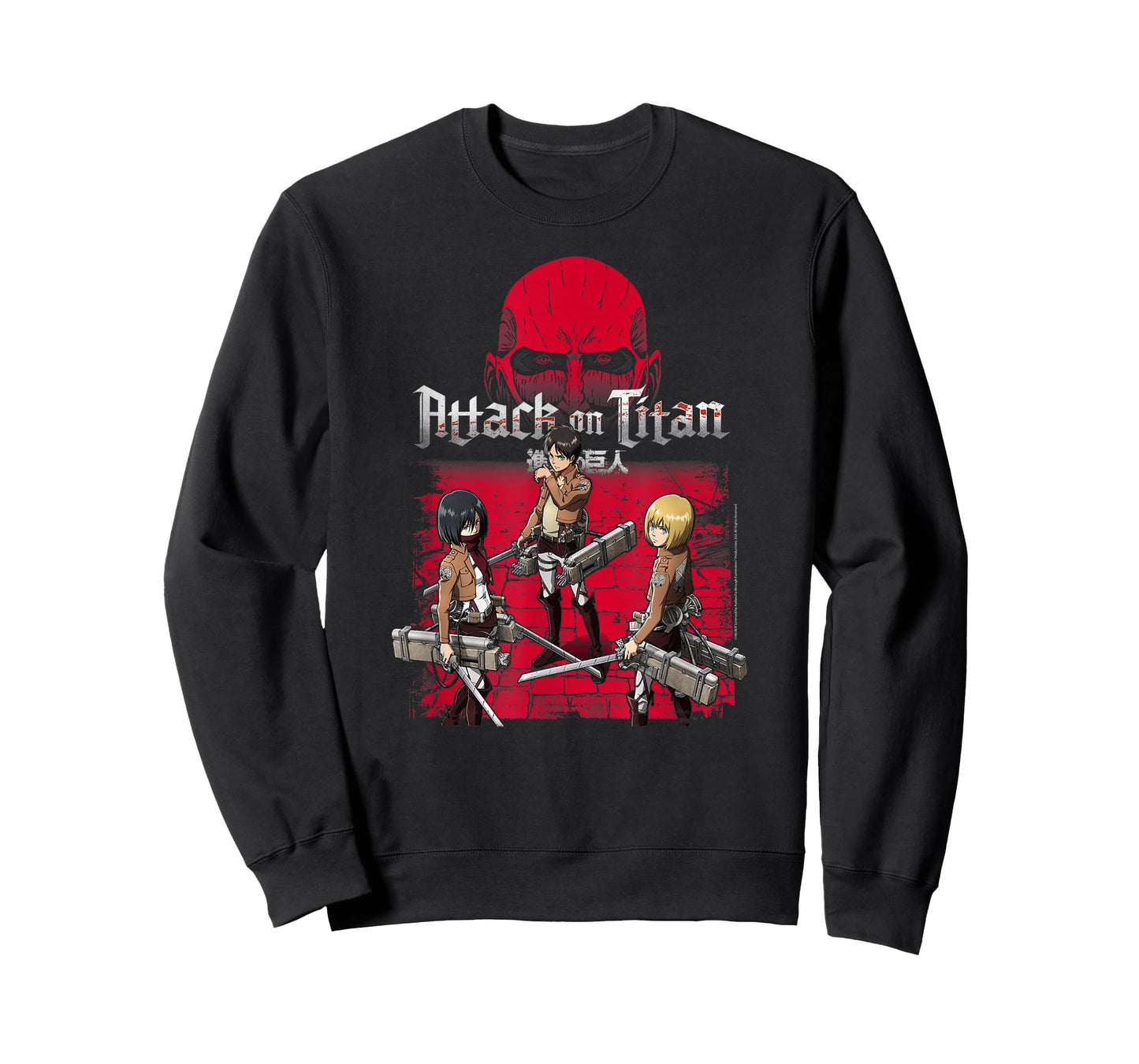 Attack on Titan 3 Main Characters Red Background Anime T-Shirt