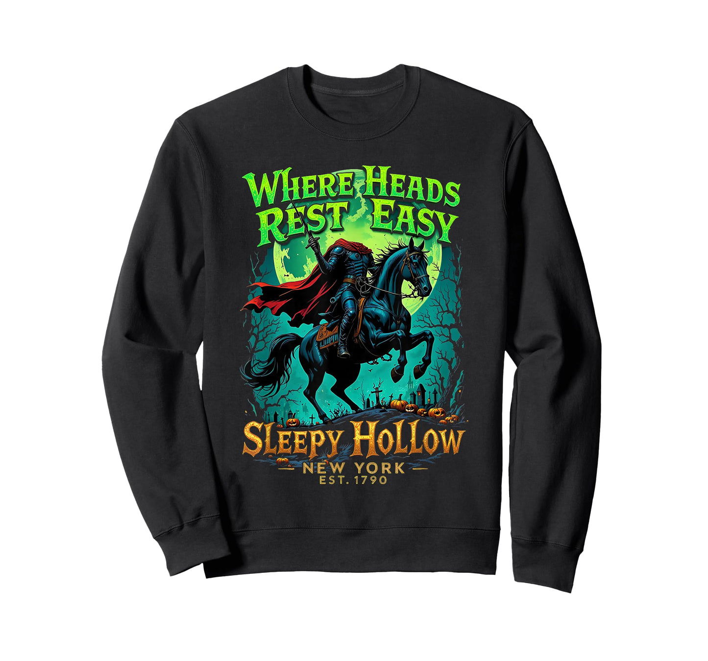 Headless Horseman Sleepy Hollow Where Heads Rest Easy T-Shirt