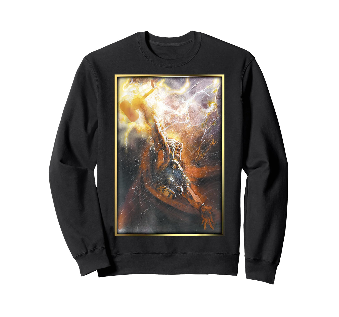 Marvel Thor God of Thunder Mjolnir Lightning Graphic T-Shirt T-Shirt