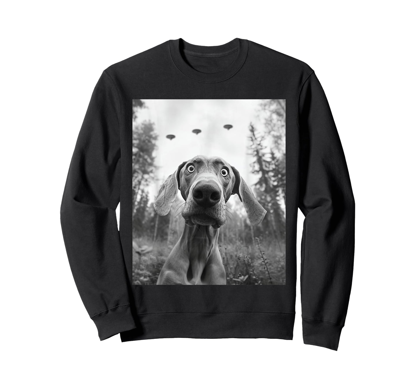 Dog Mom Dad - Funny Alien Selfie Weimaraner UFO T-Shirt for Men Women