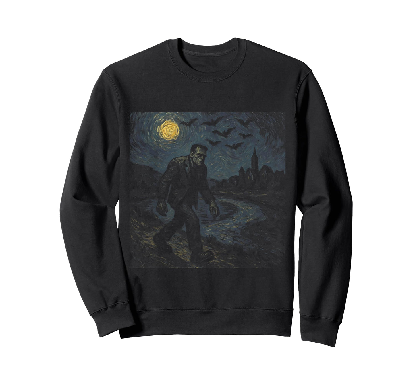 Frankenstein Starry Night - Funny Van Gogh Halloween T-Shirt
