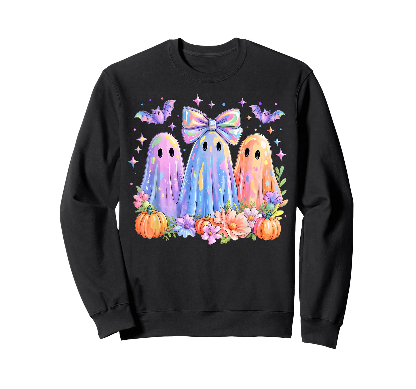 Holo Ghost Coquette Bow Halloween Spooky Season Girl Women T-Shirt