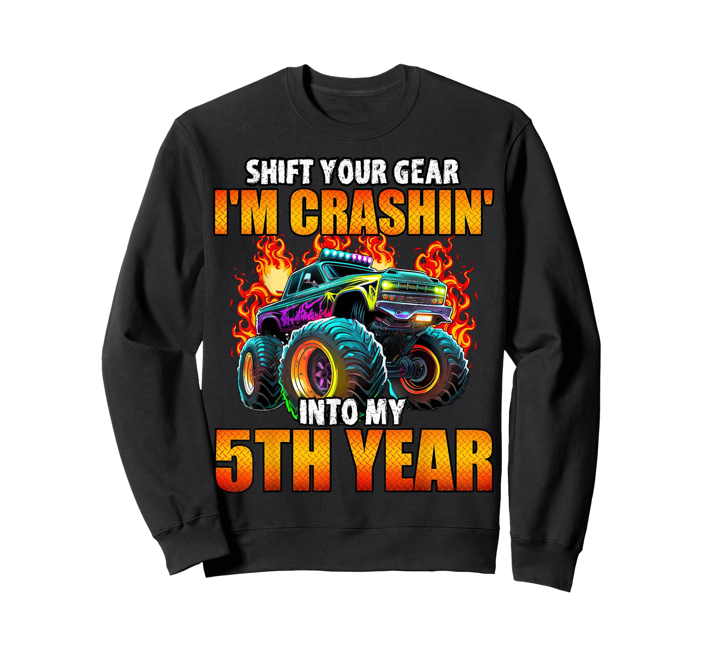 5th Monster Truck Birthday Party Birthday Boy Toddler T-Shirt