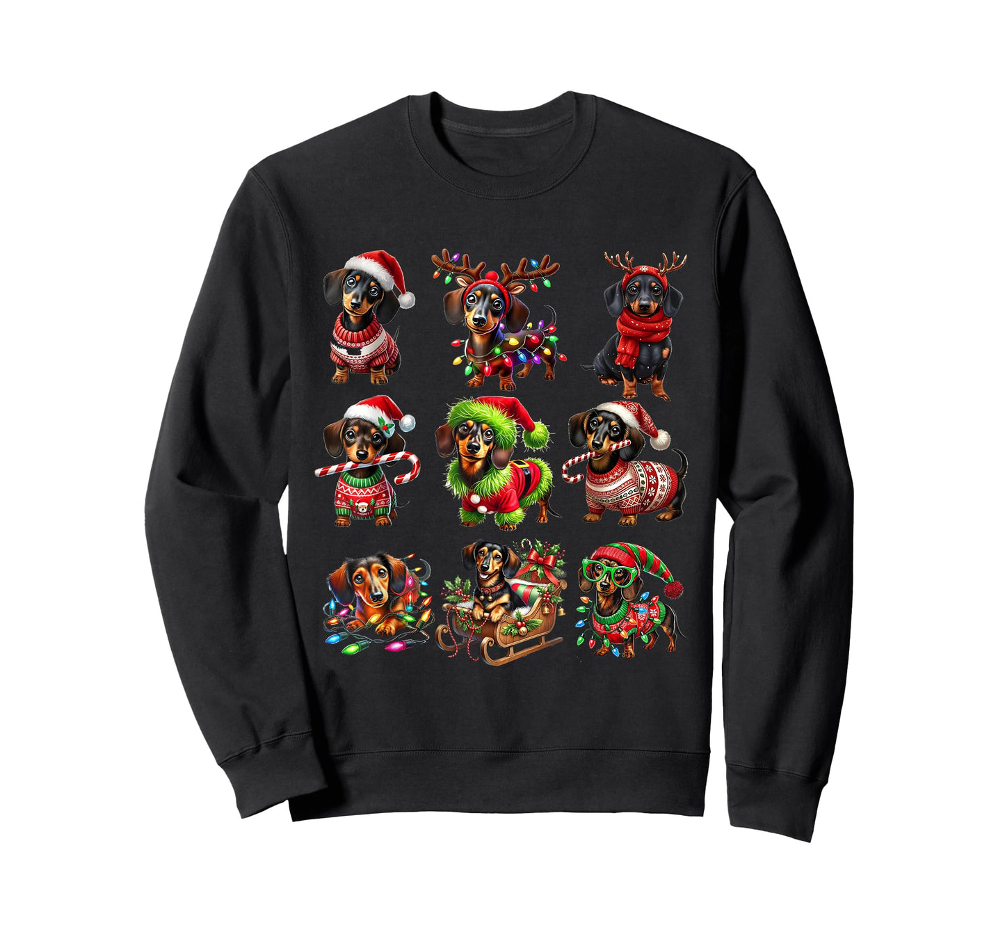 Dachshund Dogs Christmas Merry Woofmas Xmas For Dog Lover Men Women Kids T-Shirt