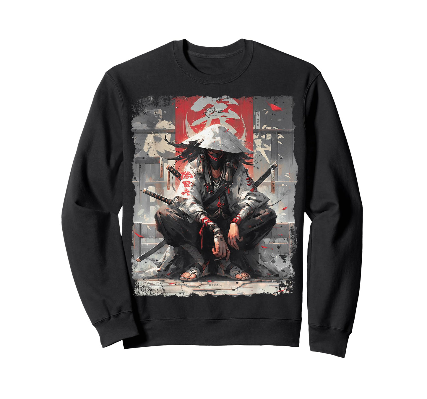 Y2K Samurai Sword Katana Ninja Japan Manga Anime Streetwear T-Shirt