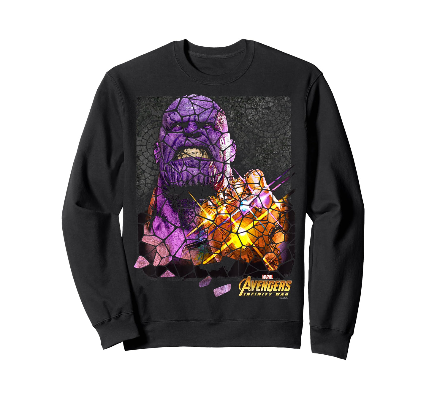Marvel Infinity War Thanos Stained Glass Graphic T-Shirt T-Shirt
