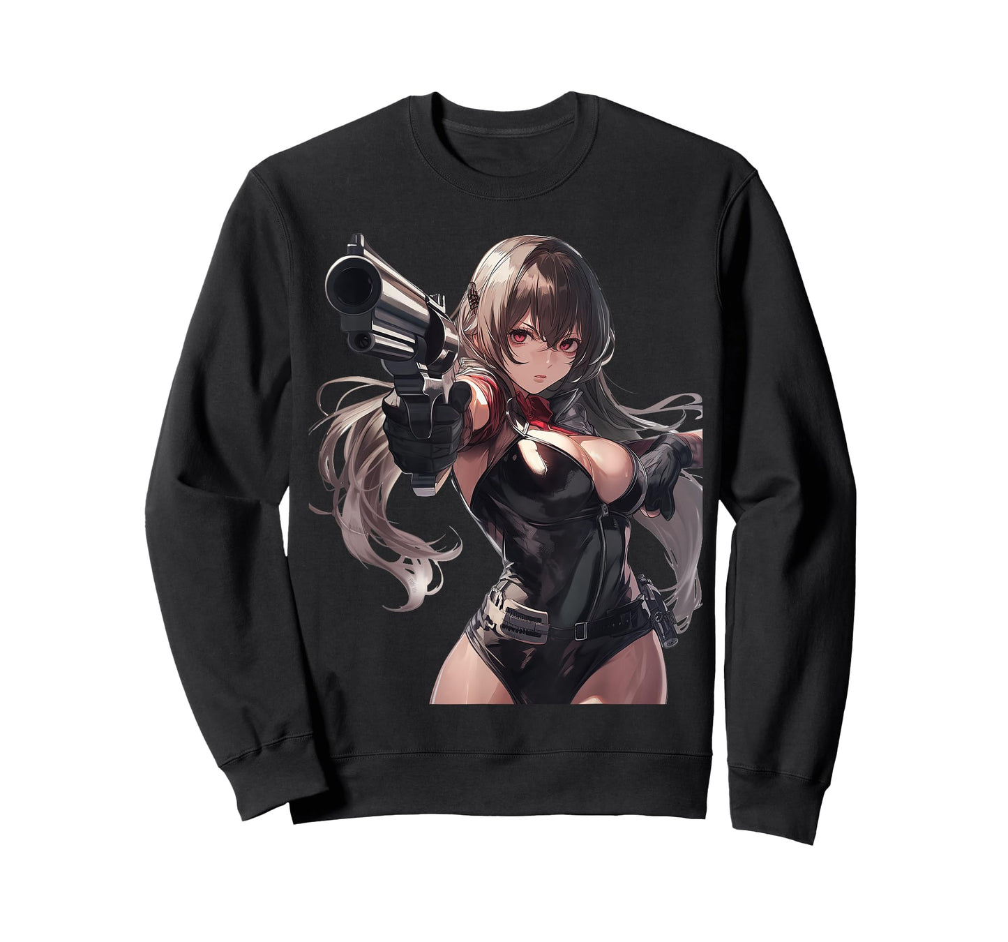 Dinosaurus Rekx Anime Waifu Graphic T-Shirt, Small, Black