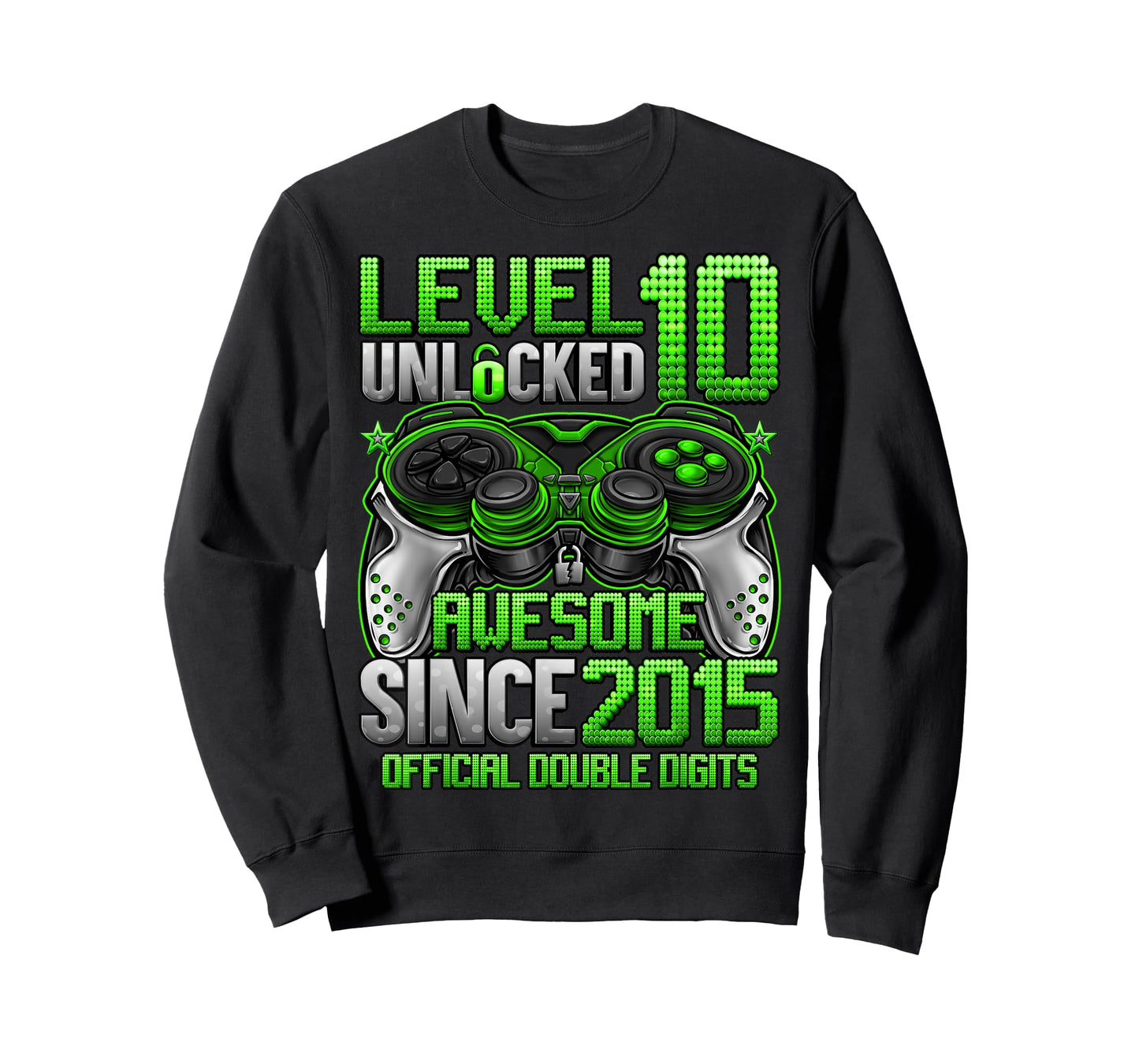 Official Double Digits Level 10 Unlocked 10th Birthday Boy T-Shirt