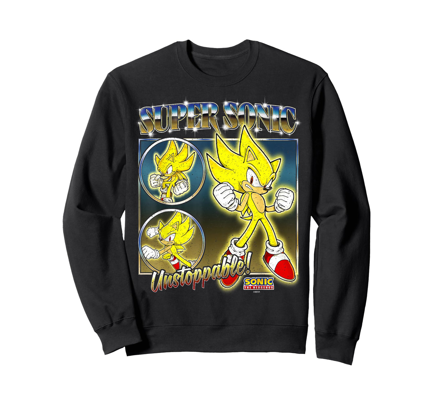 Sonic The Hedgehog Super Sonic Unstoppable! Distressed T-Shirt