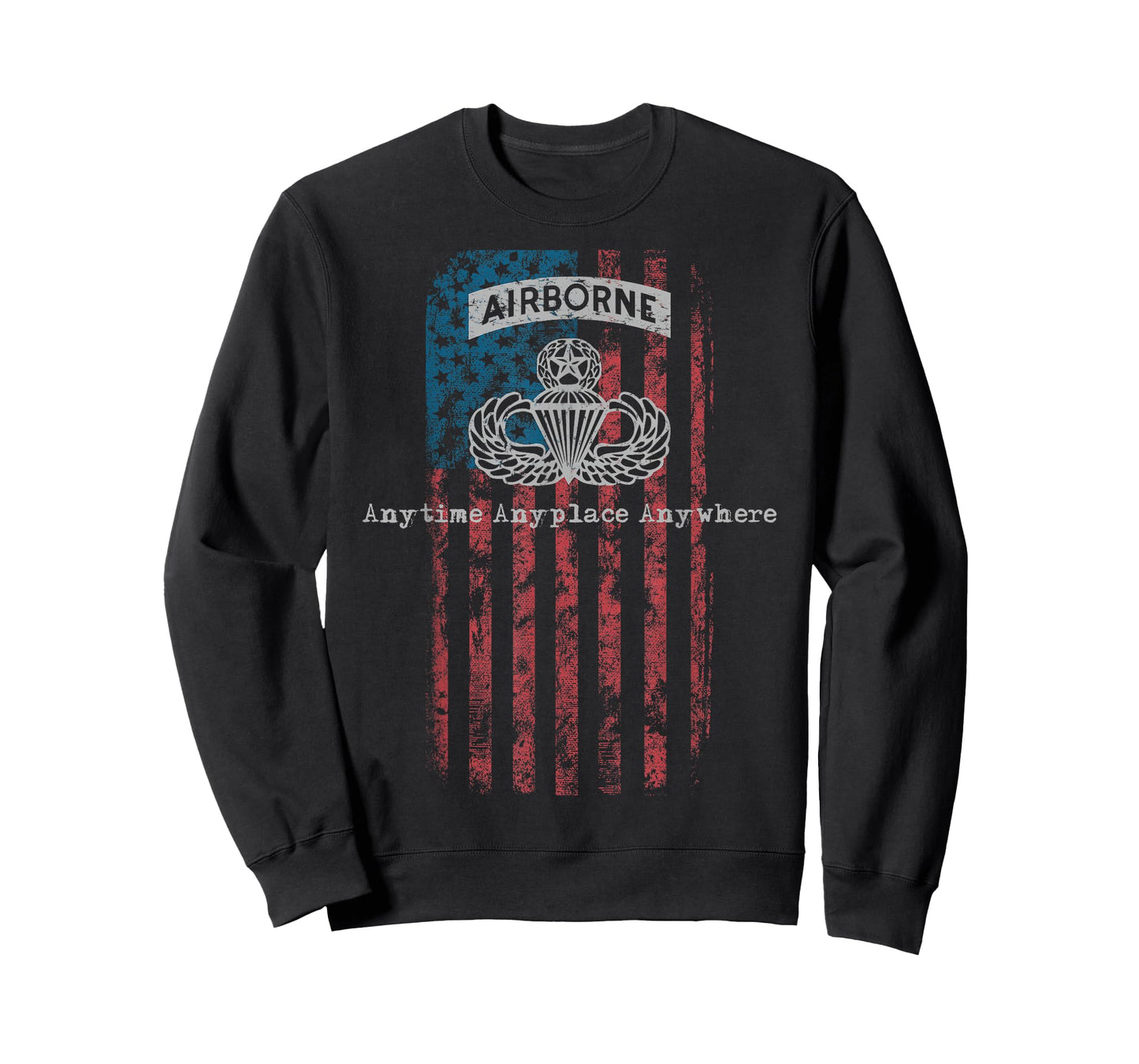 Gray Airborne Jumpmaster Badge with Flag T-Shirt