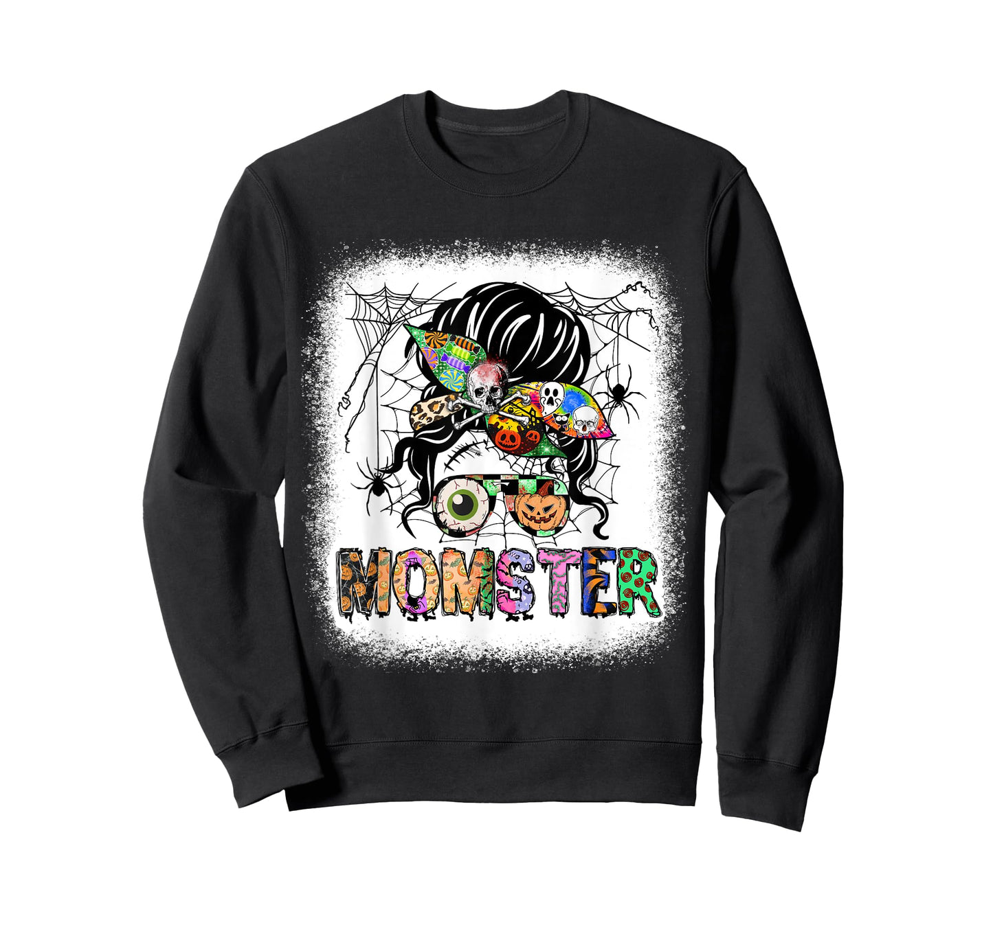Momster Halloween Custume Messy Hair Bun Monster Momsterlife T-Shirt