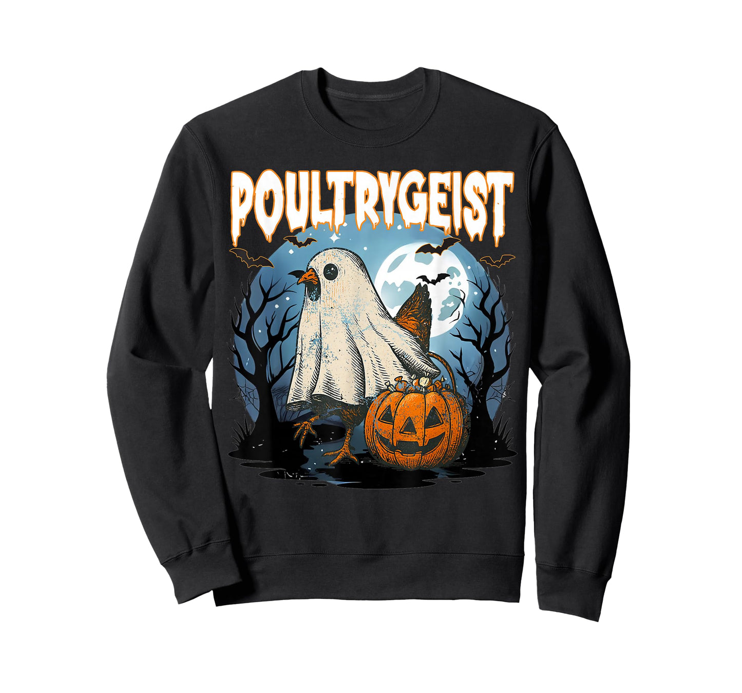 Poultrygeist Funny Halloween Chicken Ghost Costume Pumpkin T-Shirt