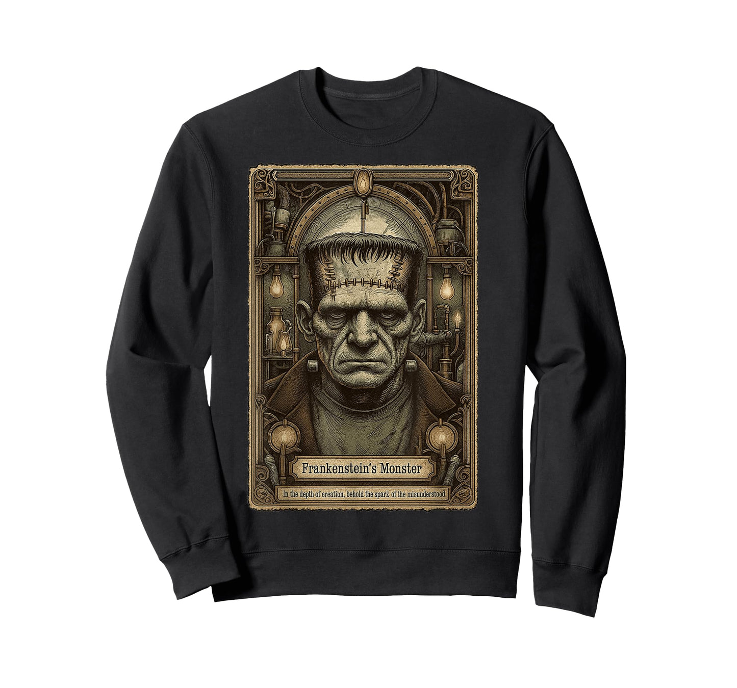 The Monster Frankenstein Vintage Halloween Tarot Card T-Shirt