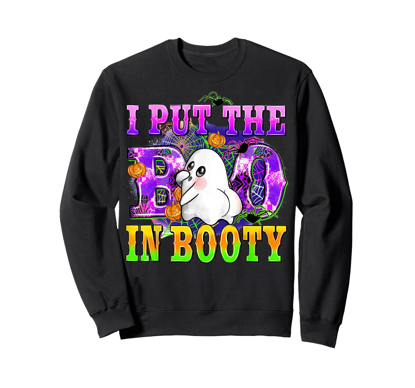 Retro Groovy I Put The Boo In Booty Ghost Butt Halloween T-Shirt